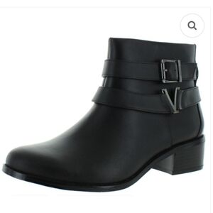 Vionic Hope Mana Black Leather Ankle Boots Size 9.5
